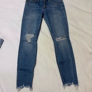 Madewell Blue Distressed Skinny Jeans